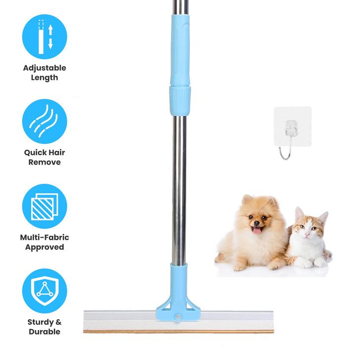 Adjustable Pet Hair Removal Rake – Telescopic Handle